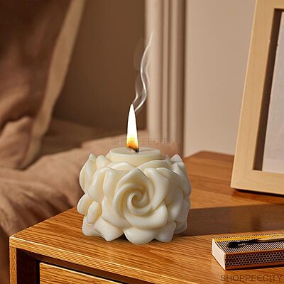Silicon Mold Candle Valentine Rose Pillar
