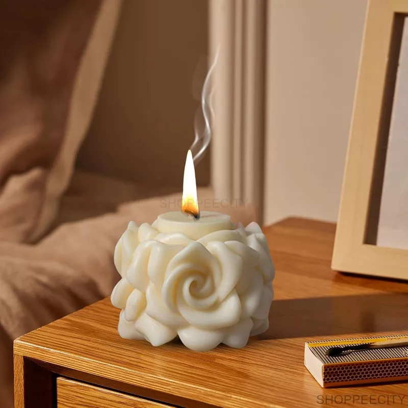 Silicon Mold Candle Valentine Rose Pillar