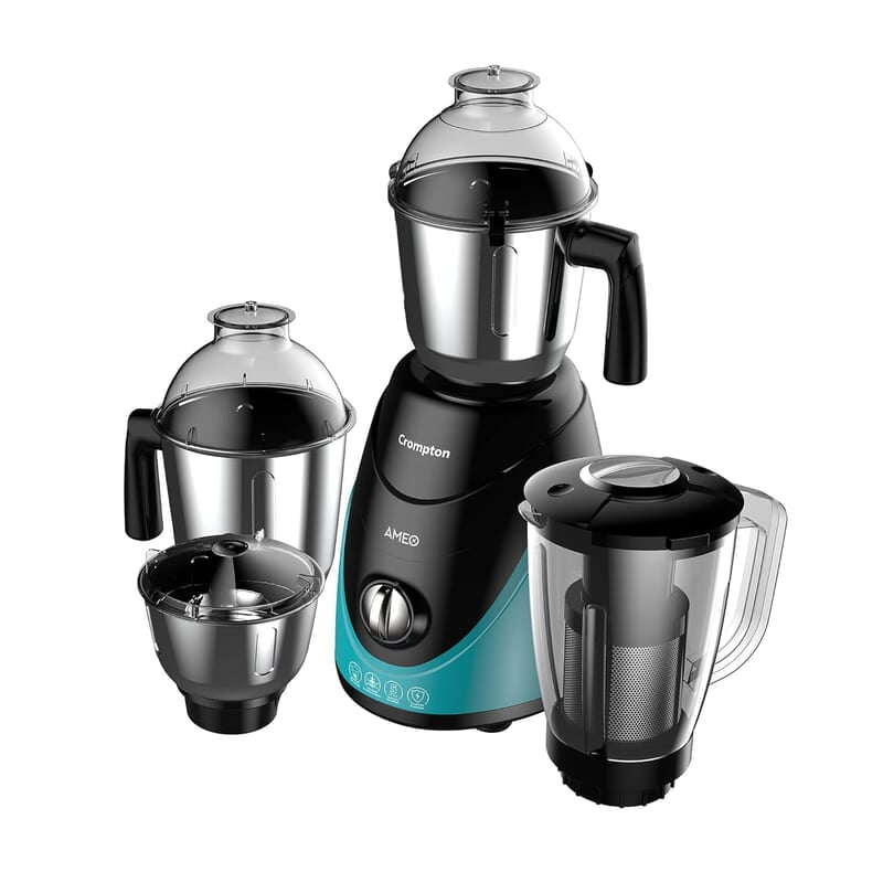 Crompton Ameo 750-Watt Mixer Grinder with MaxiGrind and Motor Vent-X Technology AMEO-4JARS