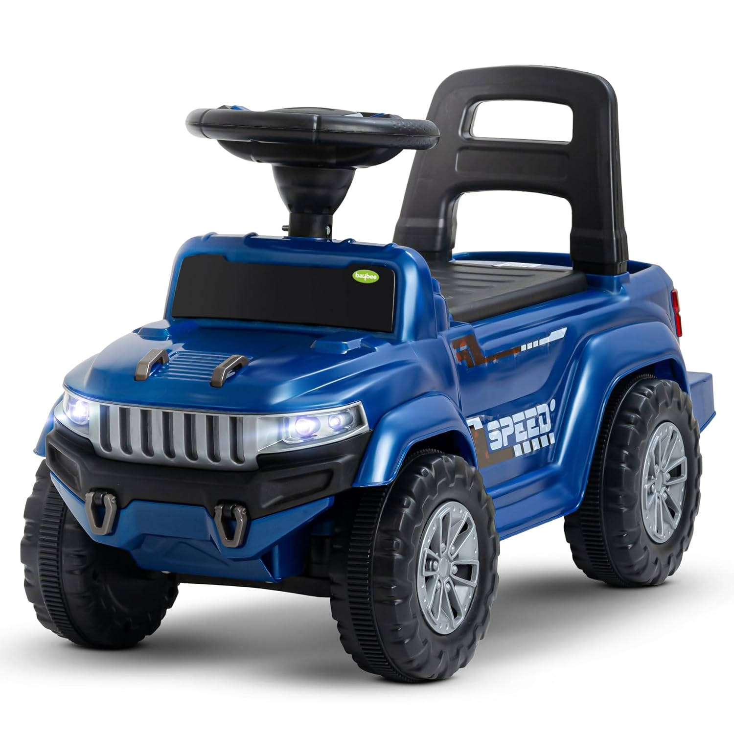 Baybee Push Ride on Baby Jeep for Kids Toys with LED Light & Storage Bin- Blue Baybee Push Ride on Baby Jeep for Kids Toys with LED Light & Storage Bin- Blue