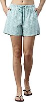 Enamor Essentials Womens Mid Rise Relaxed Fit Thigh Length Jersey Shorts E062