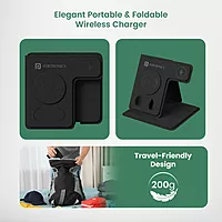 Portronics POR 2125 Freedom Fold 3 15W Wireless Charger – 3-in-1 Foldable Stand | Grey