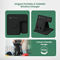 Portronics POR 2119 Bella 15W Wireless Charger – 4-in-1 | iPhone, Earpod, iWatch | Black