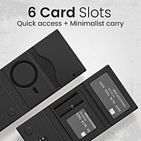 Portronics 3194 Wallet X – Magnetic 3-Fold Card Holder | Black | 6 Months Warranty