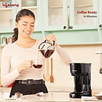 Lifelong Drip Coffee Maker for 5 Cups - Coffee Machine with Water Level Indicator, 750ml Borosilicate Carafe Glass Jar of 600W