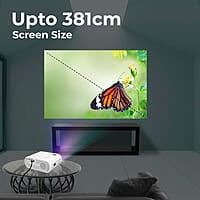 ZEBRONICS LP1000 LED Projector with 3300 Lumens Max, 150-inch Screen Size, HDMI in, AV in, AUX Out, USB x 2, FHD 1080p, 50,000h Lifelong LED lamp