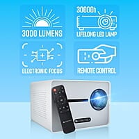 Zebronics PIXAPLAY 20 LED Projector with FHD 1080p, HDMI, USBx2, Aux Out, Bluetooth v5.1, Upto 431 cm Screen Size, Built-in-Speaker, 3000 Lumens