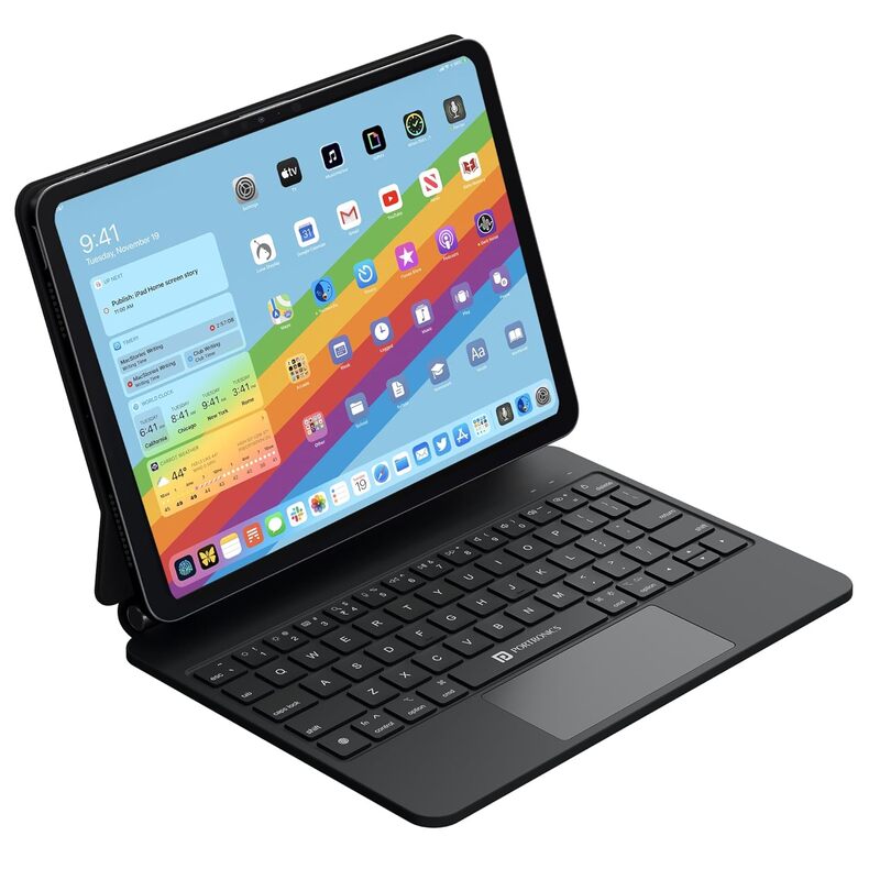 Portronics PadMate Magnetic Bluetooth Keyboard Case – Black | For iPad 10th Gen