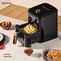 Lifelong Air Fryer 1 Year Warranty 1200W, 4L, Air Fryer for Home, Airfryer, Electric Air-Fryer with 360° Hot Air