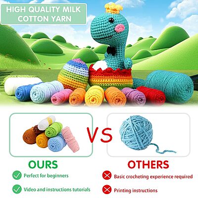 Premium Crochet Kit- DIY Dinosaur Premium Crochet Kit- DIY Dinosaur