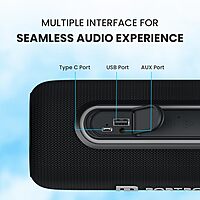 Portronics Resound 2 15W Bluetooth Speaker – BT 5.3, TWS, AUX, USB, RGB Light, Black 1 warranty