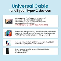 Portronics POR 2802 Flash C2 USB-C to USB-C Cable – 240W, 8K, 60Hz, Thunderbolt 4.0, 1M, Grey