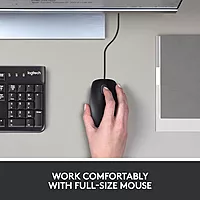 Open Box Logitech B100 Wired Optical Mouse  (USB, Black)