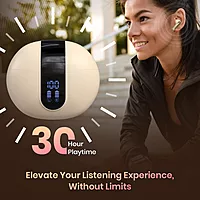 Portronics Twins 29 ANC – TWS Earbuds, 30H Battery Life, Active Noise Cancellation, Comfortable Fit, Stylish Beige Design, Perfect for Music Lovers and Calls, Seamless Connectivity, Lightweight.
