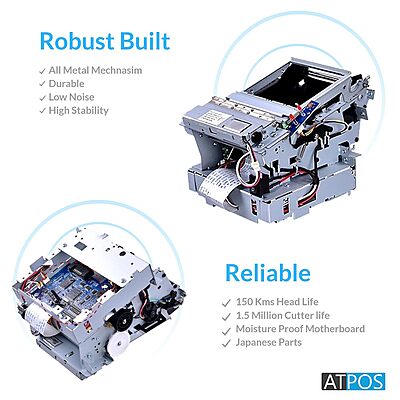 Atpos AT-502 80mm 3 Inch Thermal Receipt Printer (USB+LAN) | Auto Cutter Rated