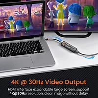 Portronics MPort View Two – 6-in-1 USB-C Hub, 4K HDMI, 3 USB 3.0 Ports, SD/TF Card Reader, Ethernet Port, Compact Design, Ideal for Laptops, Supports 4K Video Output, Plug and Play.