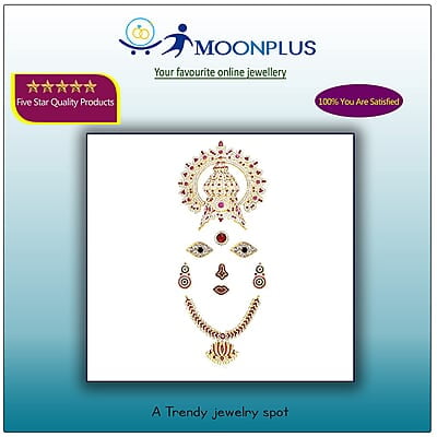 God Ornament Amman Face/Mugam with Crown/Kireedom and Lotus Attigai