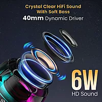 POR 2671 Nadya Black Mini BT Magnetic Speaker – 6W | Bluetooth 5.3 | Type-C