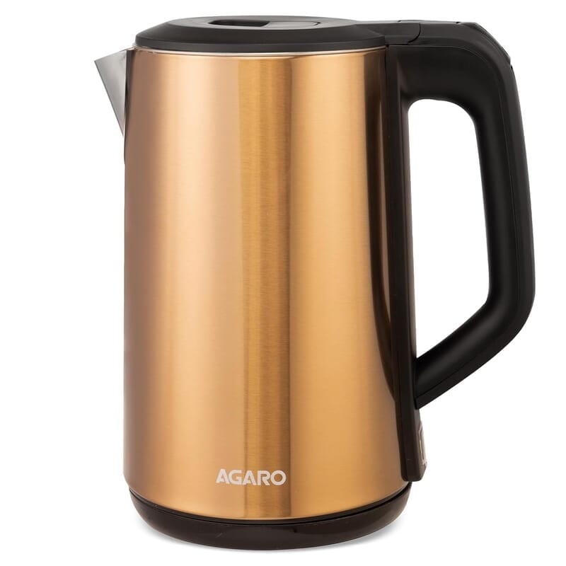 AGARO Insignia Electric Kettle, 1.8L, Double Layered Kettle, 100% Stainless Steel Inner Metallic Gold