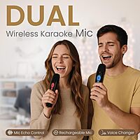 Portronics POR 2736 Apollo 20 25W Bluetooth Speaker – BT 5.4  Dual Wireless Karaoke Mic  RGB  Black