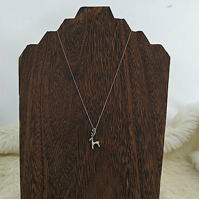 Minimal Silver Reindeer Charm Necklace Minimal Silver Reindeer Charm Necklace