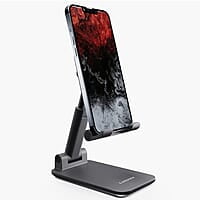 Ambrane Mobile Holding Tabletop Stand, 0-135 Perfect View, Height Adjustment, Wide Compatibility, Multipurpose, Anti-Skid Design Twistand