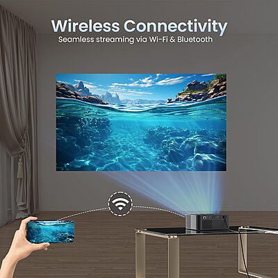 Portronics Beem 510 Projector – 1080p Native, 4K Ready, 3000 Lumens, compact, Wi-Fi enabled, HDMI/USB ports. Perfect for movies, gaming, and presentations.