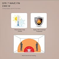 Havells OFR 7 Wave Fins with Fan 1900 watt white