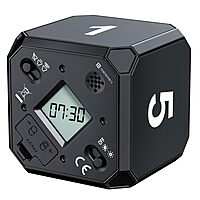 Portronics Timeout Smart Countdown Timer Cube – 1, 5, 7, 9 Minute Timers with Audio-Visual Alarm | Ideal for Kitchen, Study, Games, Workouts, Meditation & Yoga | Black