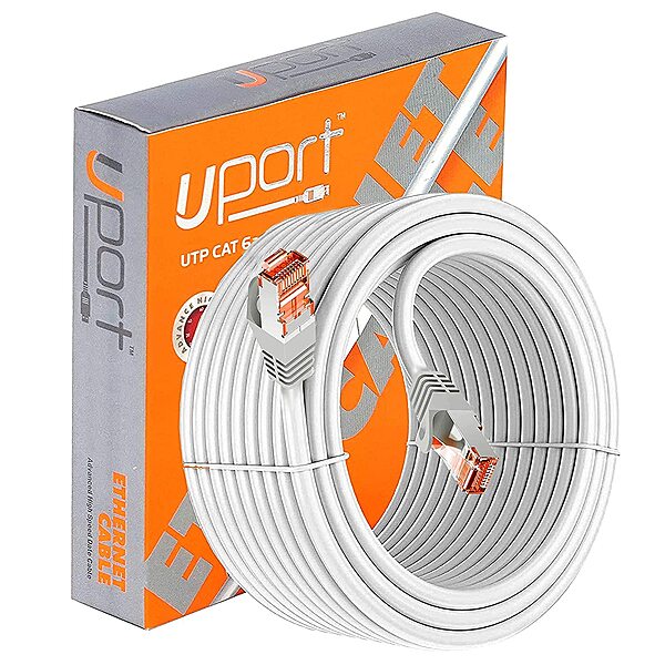Uport CAT6 Ethernet Cable 100M Roll for Networking, high-speed data transfer, durable construction, ideal for home and office use, supports up to 10Gbps, perfect for gaming and streaming.