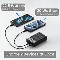 Portronics Mini 20K – 15W Wireless Magnetic 20000mAh Power Bank offers fast charging, sleek design, and portability. Perfect for on-the-go charging of your devices with magnetic alignment.