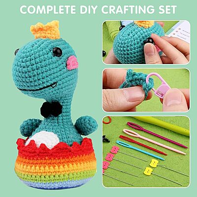 Premium Crochet Kit- DIY Dinosaur Premium Crochet Kit- DIY Dinosaur