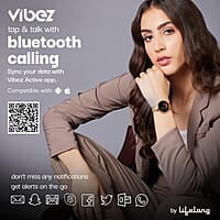 Vibez by Lifelong Ruby 1.04" AMOLED Smartwatch for Women with Metal Strap, Bluetooth Calling, 60 Hz, Voice Assistance