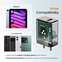 Ambrane 18W Wall charger USB Port, Quick Charge 3.0, BoostedSpeed Mobile Charger Adapter Fast Charging, Compatible with Android Mobile, Headphones, TWS, Game Console, Power Banks