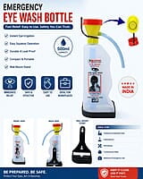 Eye wash bottle | 500ml capacity | Drain pipe and stand | Pack of 3