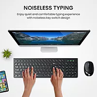 Portronics Key7 Wireless Keyboard & Mouse Combo – 2.4GHz USB Receiver | 10m Range | 12 Shortcut Keys | Adjustable DPI | 10 Million Key Life | Black