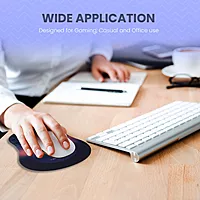 Portronics Comfipad Mouse Pad – Blue, Ergonomic with Wrist Support