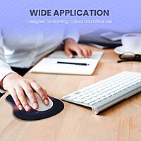 Portronics Comfipad Mouse Pad – Blue, Ergonomic with Wrist Support