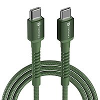 Portronics Konnect X – 240W Type-C Cable, 1M Green, fast charging, durable design, high-speed data transfer, compatible with various devices, perfect for home and office use, tangle-free.