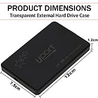 Uport USB 2.0 to 2.5-Inch SATA External Hard Drive Enclosure Case for 2.5" SATA HDD & SSD (Black)