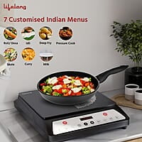 Lifelong 1800 Watt Induction Stove With Surge Protection, Electric Induction, 7 Preset Indian Menu Options