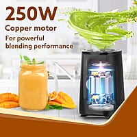 AGARO Regency Multifunctional Blender with Slicer, 250W, 100% Copper Motor, 2 Variable Speed Modes & Pulse Mode, Stainless Steel Blades, Chopper, Multipurpose Jar, slicer, Black