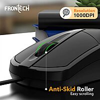 Frontech MS-0047 – Wired optical mouse with 1000 DPI, ergonomic design, and smooth tracking for precise and comfortable daily use.