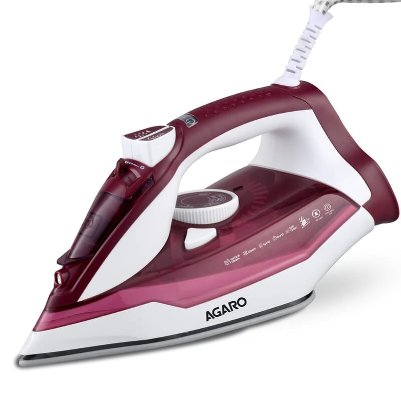 AGARO Imperial Steam Iron, 2200W, Ceramic Coated Sole Plate 350 Ml Water Tank
