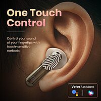 Portronics Twins 29 ANC – TWS Earbuds, 30H Battery Life, Active Noise Cancellation, Comfortable Fit, Stylish Beige Design, Perfect for Music Lovers and Calls, Seamless Connectivity, Lightweight.