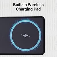 ZEBRONICS MW65 Wireless Power Bank, 10000 mAh, Rapid Charge, Built-in Wireless Charging Pad, Outputs - 22.5W Wired | 15W Wireless, Type C PD, LED Indicator