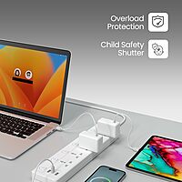 Portronics Power Plate 20 features 5 sockets and a 3M cord, delivering up to 2500W. Ideal for home or office use, it ensures multiple devices can be powered safely and efficiently.