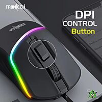 Frontech MS-0104 Wired Optical Mouse – 1000 DPI | Ergonomic Grip | Smooth Tracking | USB Plug & Play | PC & Laptop Mouse