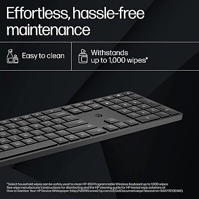 Open Box HP 450 Programmable Wireless Laptop Keyboard Open Box HP 450 Programmable Wireless Laptop Keyboard