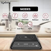 Lifelong 2000 Watt Radiant Induction Cooktop For Home With 7 Preset Indian Menu Option